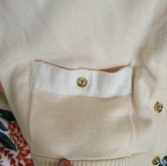 Talbots Petites Merino woll cream Carigan size S - Picture 8 of 9